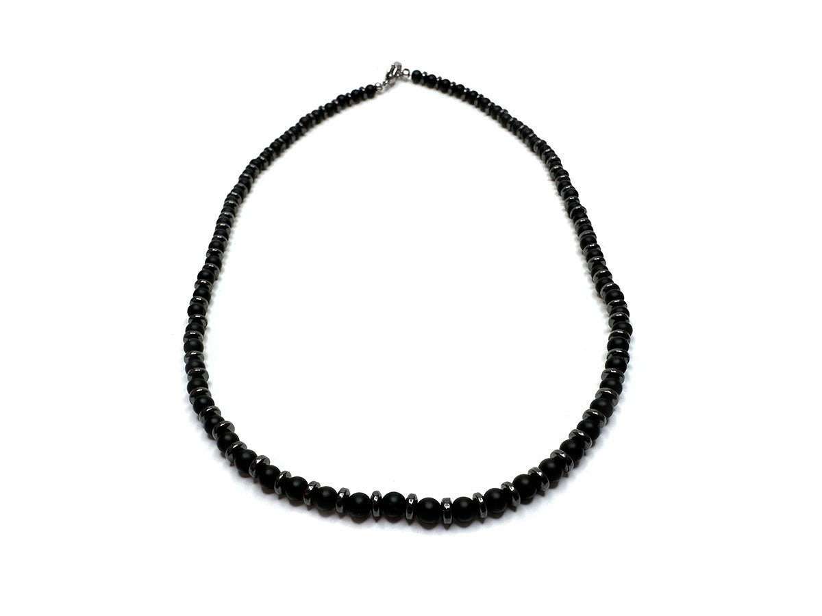 Onyx & Hematite Handmade Man's Necklace