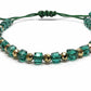 Green Crystal Gold Hematite Handmade Bracelet