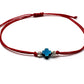Small Blue Hematite Cross & Silver Beads 3mm Handmade Bracelet