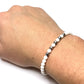 White Stone & Silver Hematite 4mm Handmade Bracelet