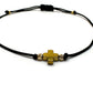Gold Hematite Cross & Gold 14k Beads 2mm Handmade Bracelet