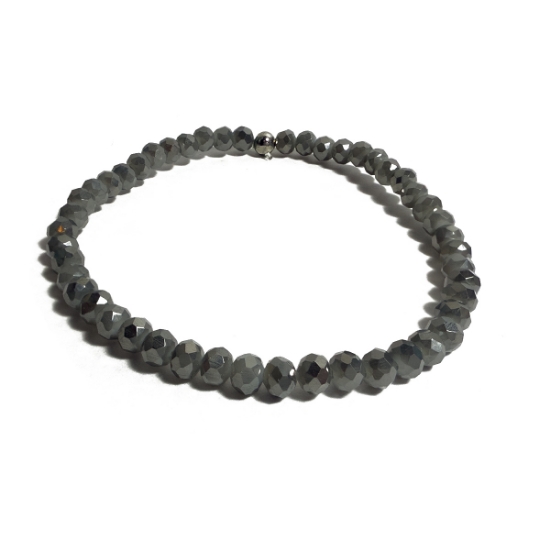 Picture of Crystal Bracelet Handmade (Deep Grey) 4mm